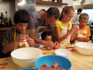 Future Tuscan chefs trying their hands in cooking Italian recipes
